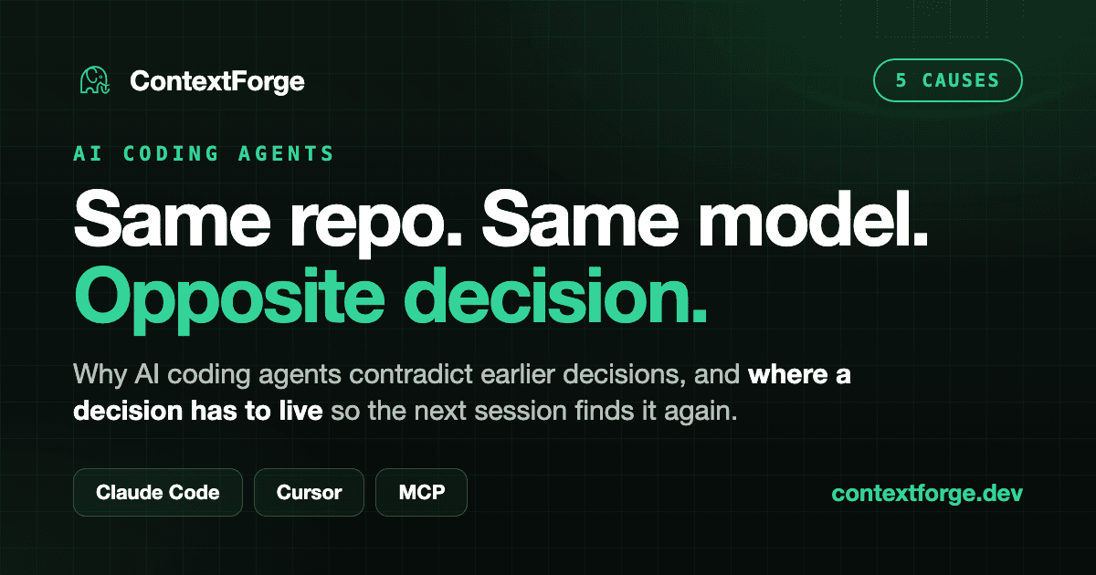 Why AI Coding Agents Contradict Earlier Decisions (and How to Stop It)