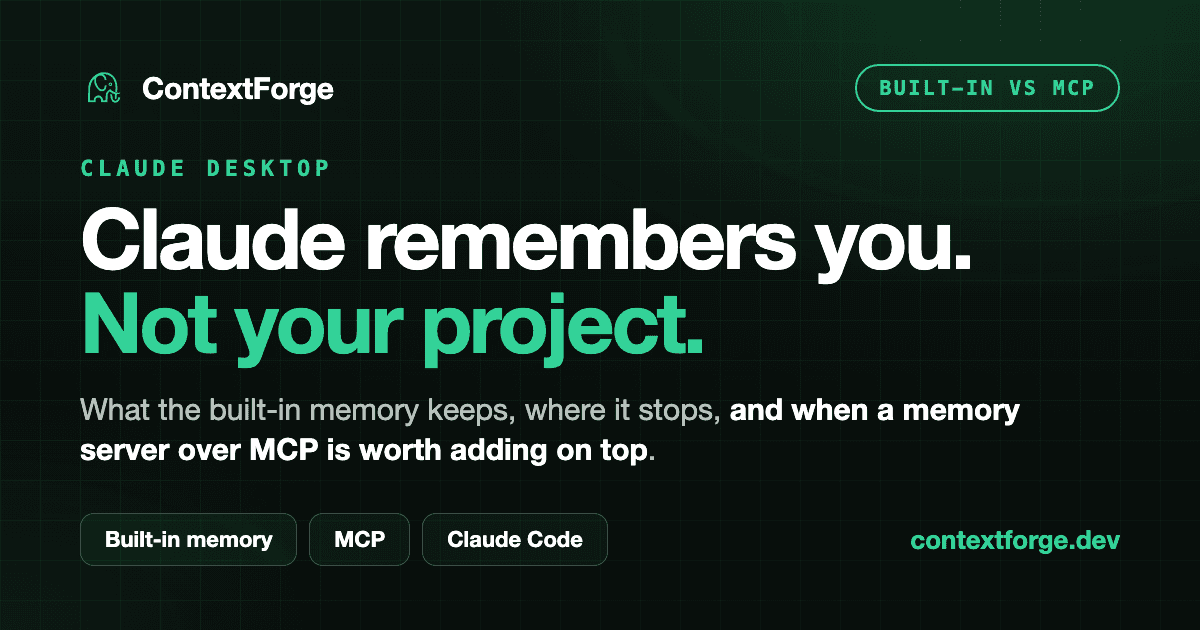 Persistent Memory for Claude Desktop with MCP (Now That Claude Has Its Own)